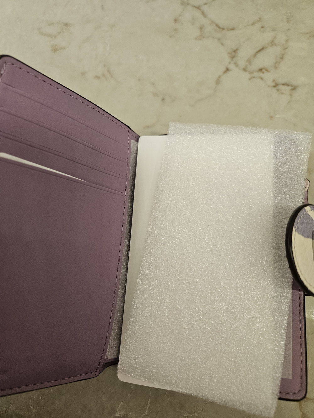 Coach Medium Corner Zip Wallet - Purple Floral - Picture 3 of 6